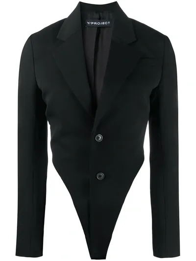 Y/project Cut-out Single-breasted Blazer In Black