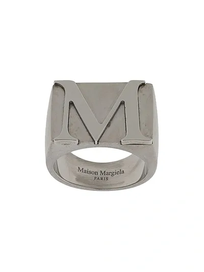 Maison Margiela Ring Mit M-logo In Silver