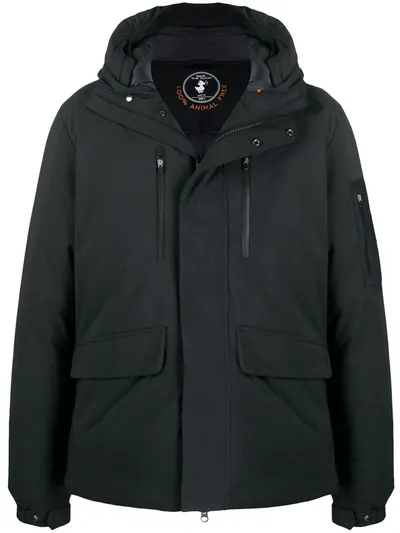 Save The Duck Padded Hooded Coat In Black