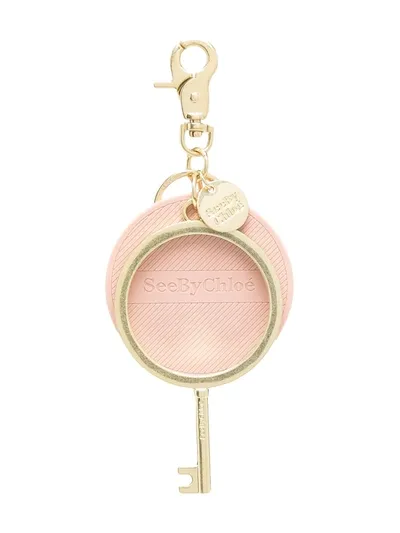 See By Chloé Logo-charm Keychain In Pink