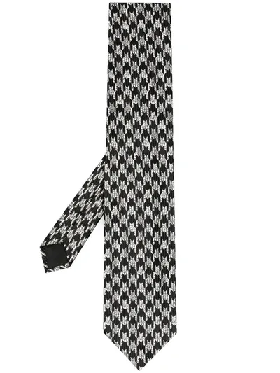 Tom Ford Check Print Tie In Black