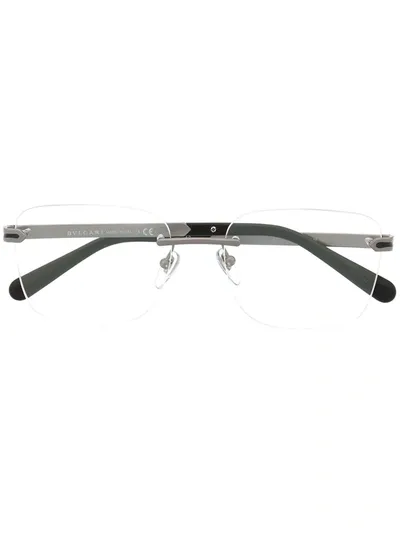 Bvlgari Rimless Optical Glasses In Silver