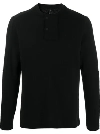 Transit Buttoned Knitted Top In Black