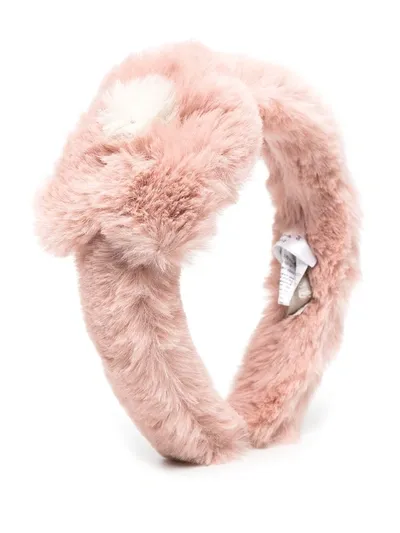 Il Gufo Kids' Haarreif Aus Faux Fur In Pink