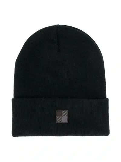 Woolrich Kids' Beanie Mit Logo-patch In Black