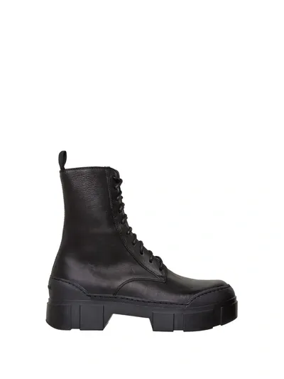 Vic Matie Black Leather Ankle Lace-up Boots