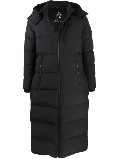 Moose Knuckles Hooded Down Puffer Coat In Black