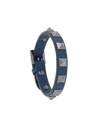 Valentino Garavani Signature Rockstud Embellishment Bracelet In Blue