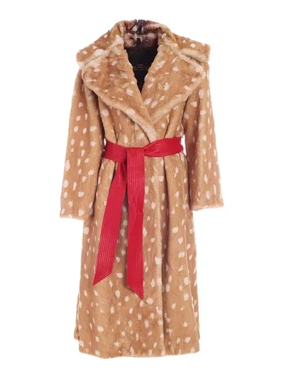 Marc Jacobs Brown Faux-fur Deer Coat In Multicolour