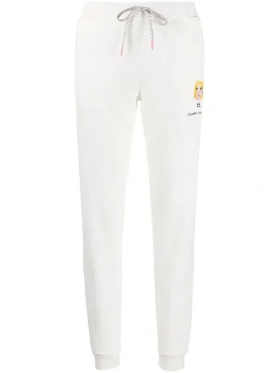 Chiara Ferragni Embroidered-motif Cotton Track Pants In White