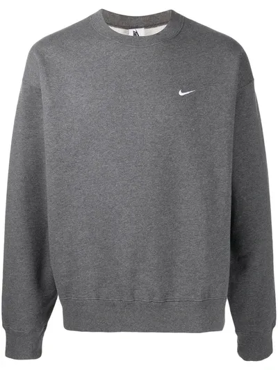 Nike Logo-embroidered Sweatshirt In Grey