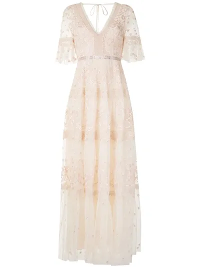 Needle & Thread Midsummer Floral Lace Gown In Pink