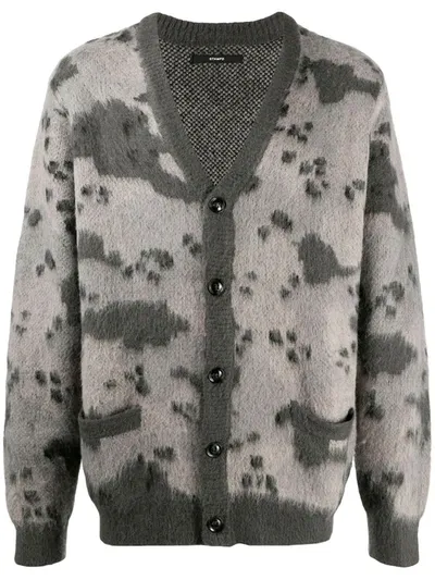 Stampd Abstract Animal Print Cardigan In Grey