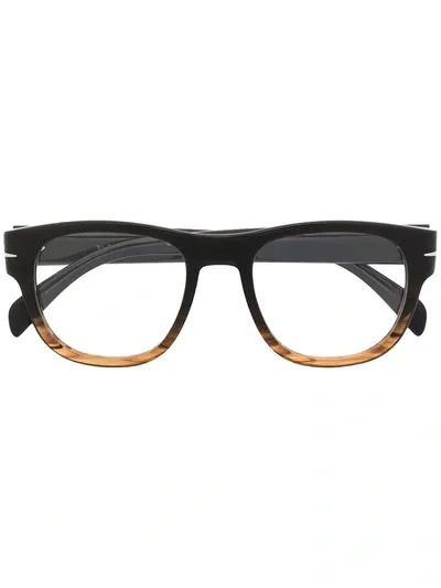 Eyewear By David Beckham Two-tone Square Glass Frames In Brown