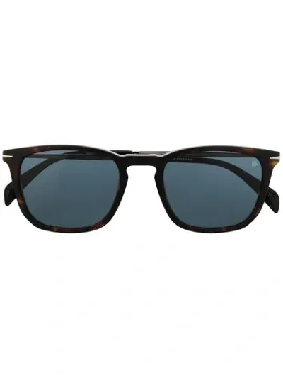 Eyewear By David Beckham Tortoiseshell Square Frame Sunglasses In Black