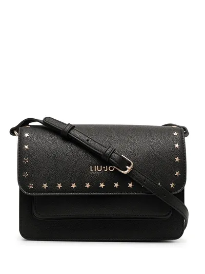 Liu •jo Small Star Studded Messenger Bag In Black