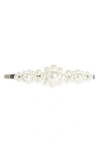 Simone Rocha Large Flower Hair Clip In Pearl