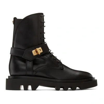 Givenchy Eden Turn-lock Combat Boots In Black