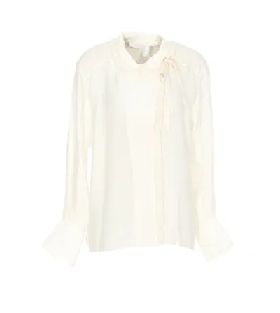 Chloé Lavallière Silk Blouse In Beige