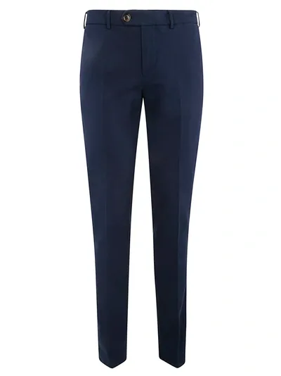 Brunello Cucinelli Classic Buttoned Trousers In Blue