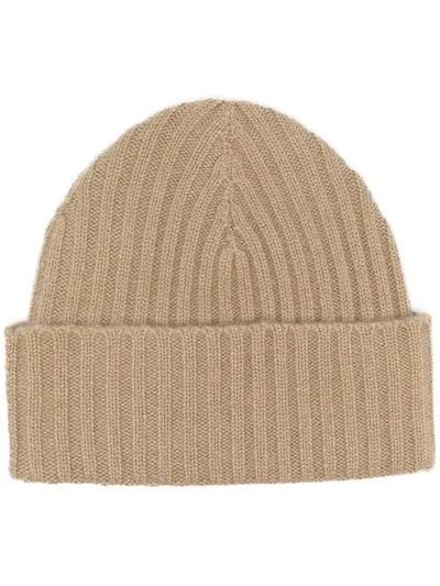 Warm-me Ribbed Beanie In Brown