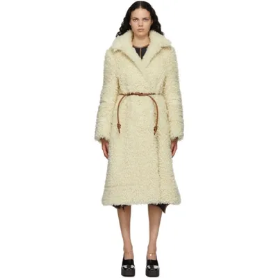 Stella Mccartney Women's Belted Faux Fur Coat In Natural