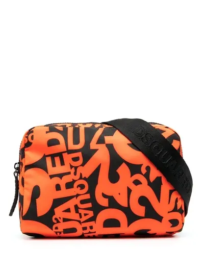 Dsquared2 Logo Print Belt Bag In Orange