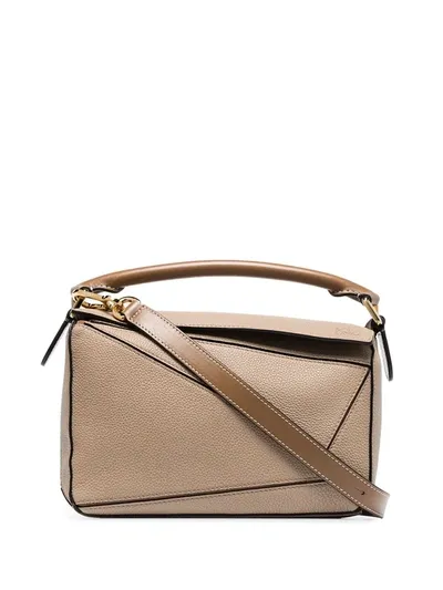 Loewe Small Puzzle Leather Bag In Brown