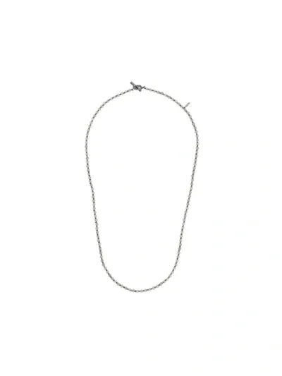 Mcohen Thin Beaded Necklace In Grey