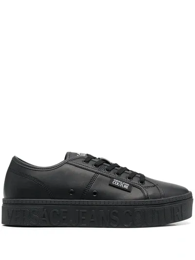 Versace Jeans Couture Platform-sole Low Top Trainers In Black