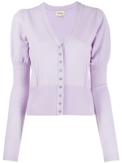 Temperley London Ava Knit Cardigan In Purple