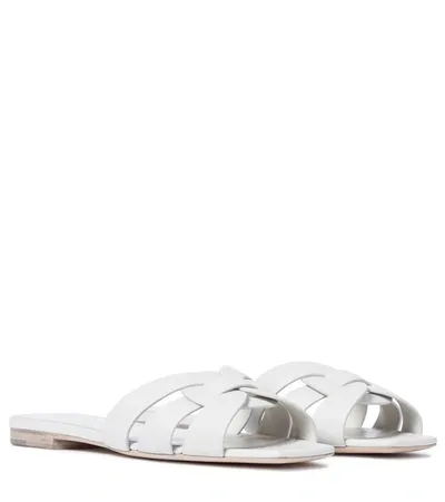 Saint Laurent Tribute Nu Pieds 05 Leather Sandals In Safari Kaki