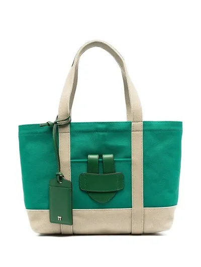 Tila March Small Simple Two-tone Tote In Green