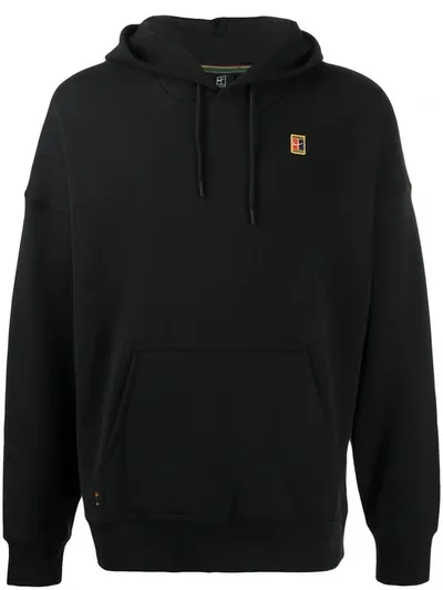 Nike Logo-patch Cotton Hoodie In Black