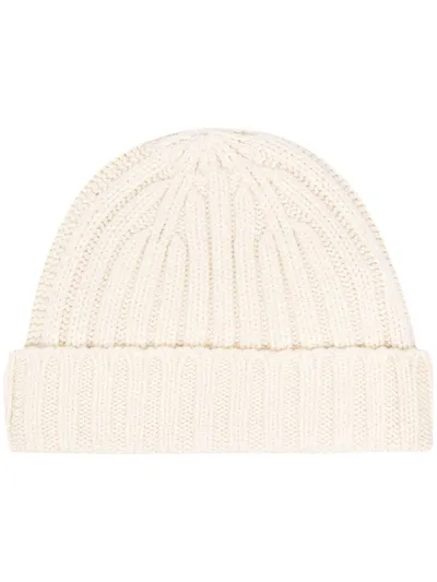 Aspesi Knitted Cap In Neutrals