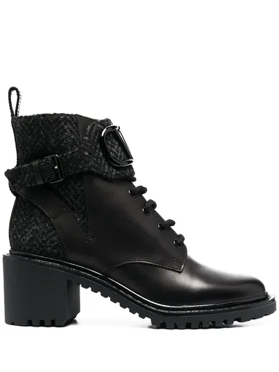 Valentino Garavani Vlogo Plaque Boots In Black