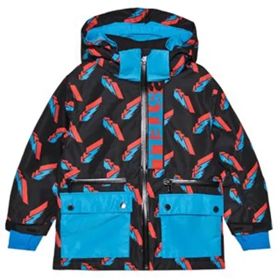 Stella Mccartney Kids' Lightning Bolt-print Ski Jacket In Black