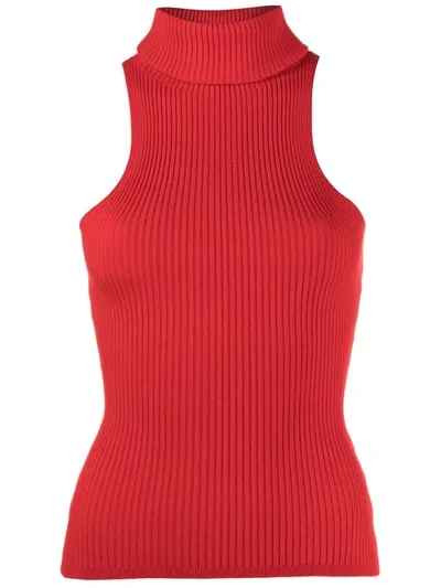 Sunnei Turtle Neck Top In Red