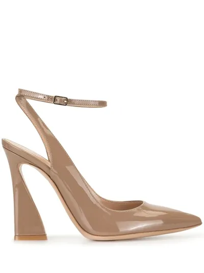 Gianvito Rossi Patent Leather Pointed Pumps In Neutrals