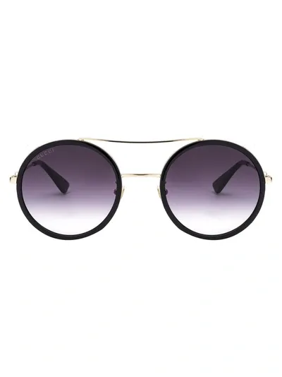 Gucci Eyewear Round Frame Sunglasses In Gold