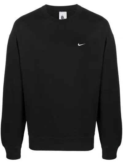 Nike Swoosh Embroidered Sweatshirt In Black