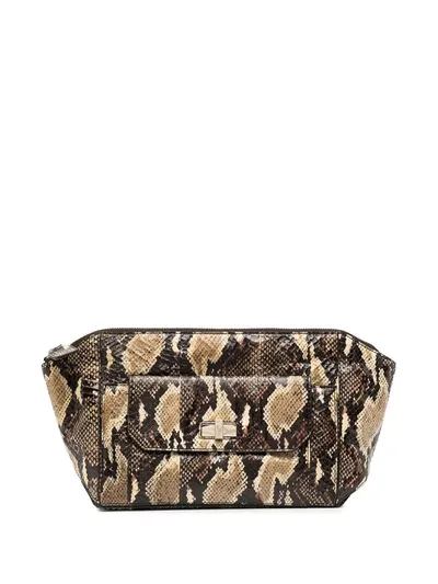 Tila March Christy Watersnake Pouch In Brown