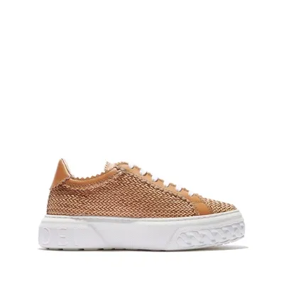 Casadei Off-road Woven Sneakers In Nude And Neutrals