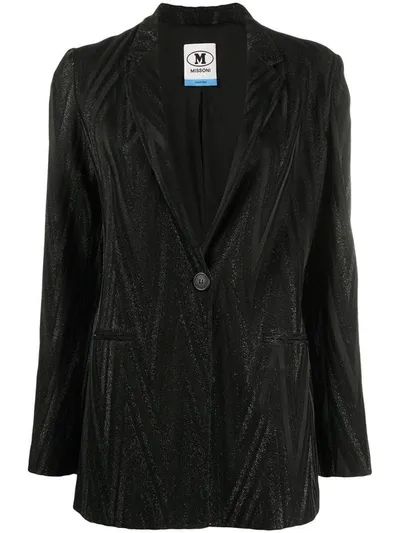 Missoni Tailored Glitter Chevron Blazer In Black