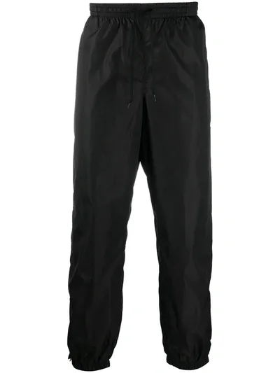 Msgm Logo Detail Nylon Track Pants In Black