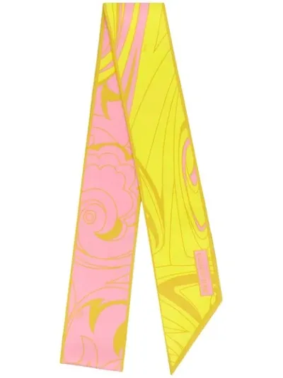 Emilio Pucci Dinamica Degradè Print Scarf In Yellow