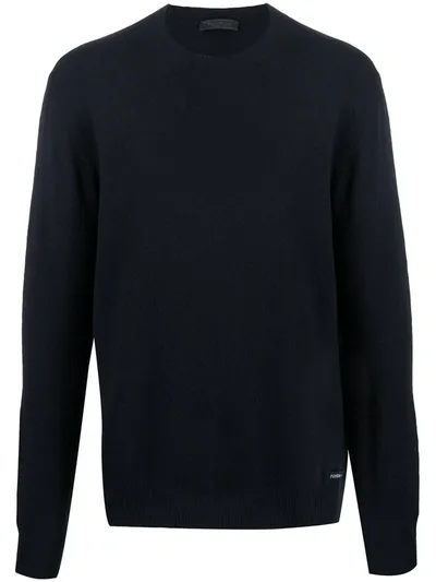 Prada Cashmere Crew Neck Jumper In Blue