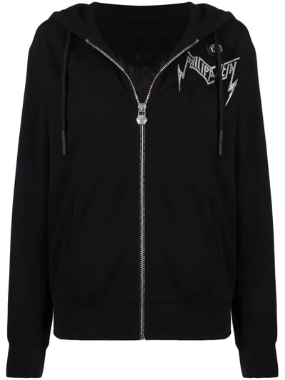 Philipp Plein Skull Patch Hoodie In Black