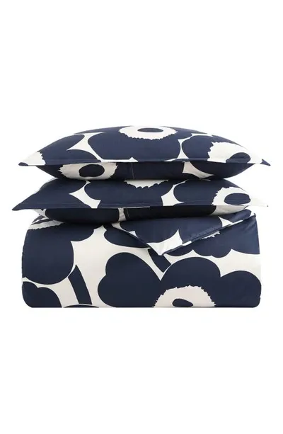 Marimekko Unikko Comforter & Sham Set In Indigo Blue