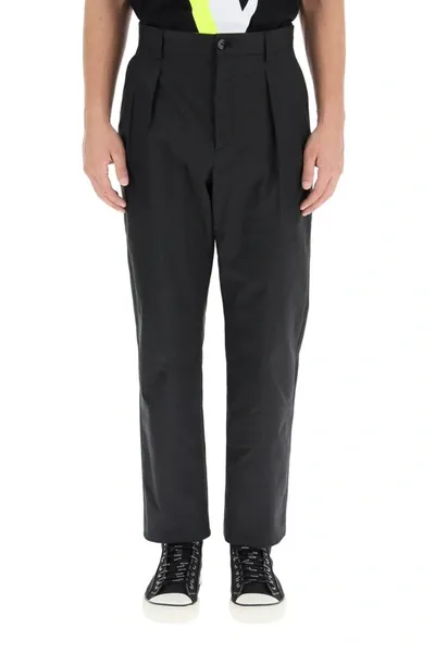 Valentino Pleated Straight Leg Pants In Black